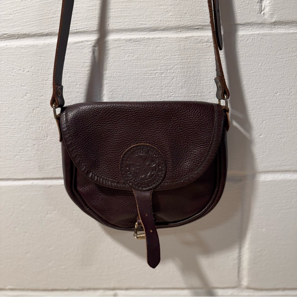 Duluth Pack Small Brown Pebble Leather Crossbody Bag
